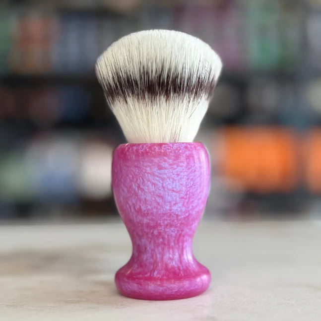 AKA Brushworx Magenta Shift 26mm Synthetic AK47 Fan Knot Resin Handle Shaving Brush