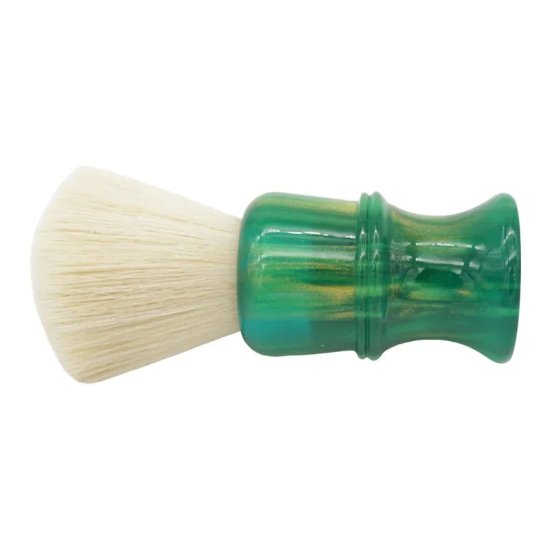 AP Shave Co. 24mm Cashmere Fan Synthetic Golden Emerald Green Shaving Brush - Image 3