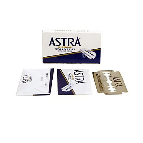 Astra - Blue Superior Stainless Double Edge Razor Blades - Image 2