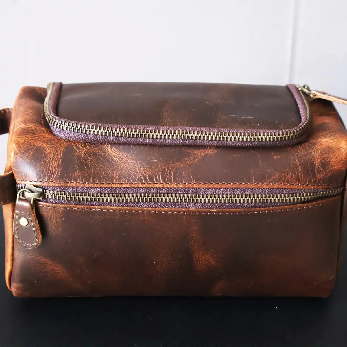 Billion Brothers Leather Toiletry Bag Dopp Kit - Image 2