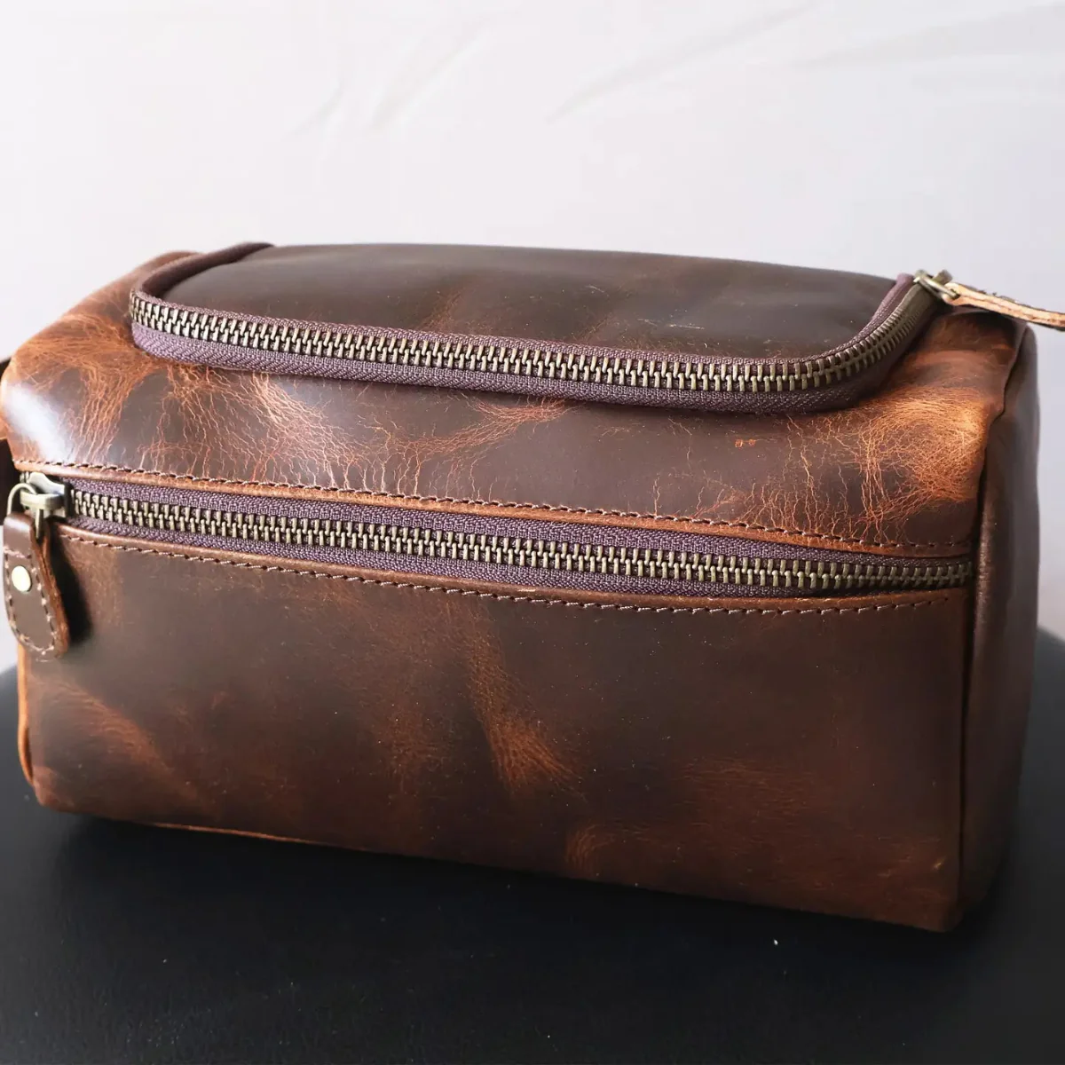 Billion Brothers Leather Toiletry Bag Dopp Kit - Image 3