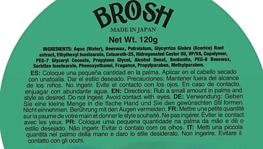 Brosh Matte Finish Clay Pomade 4oz - Made in Japan - Image 3