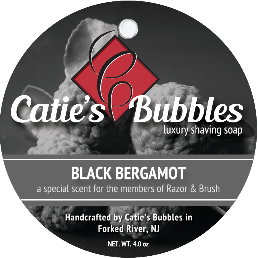 Catie's Bubbles Black Bergamot Luxury Shaving Soap 4oz