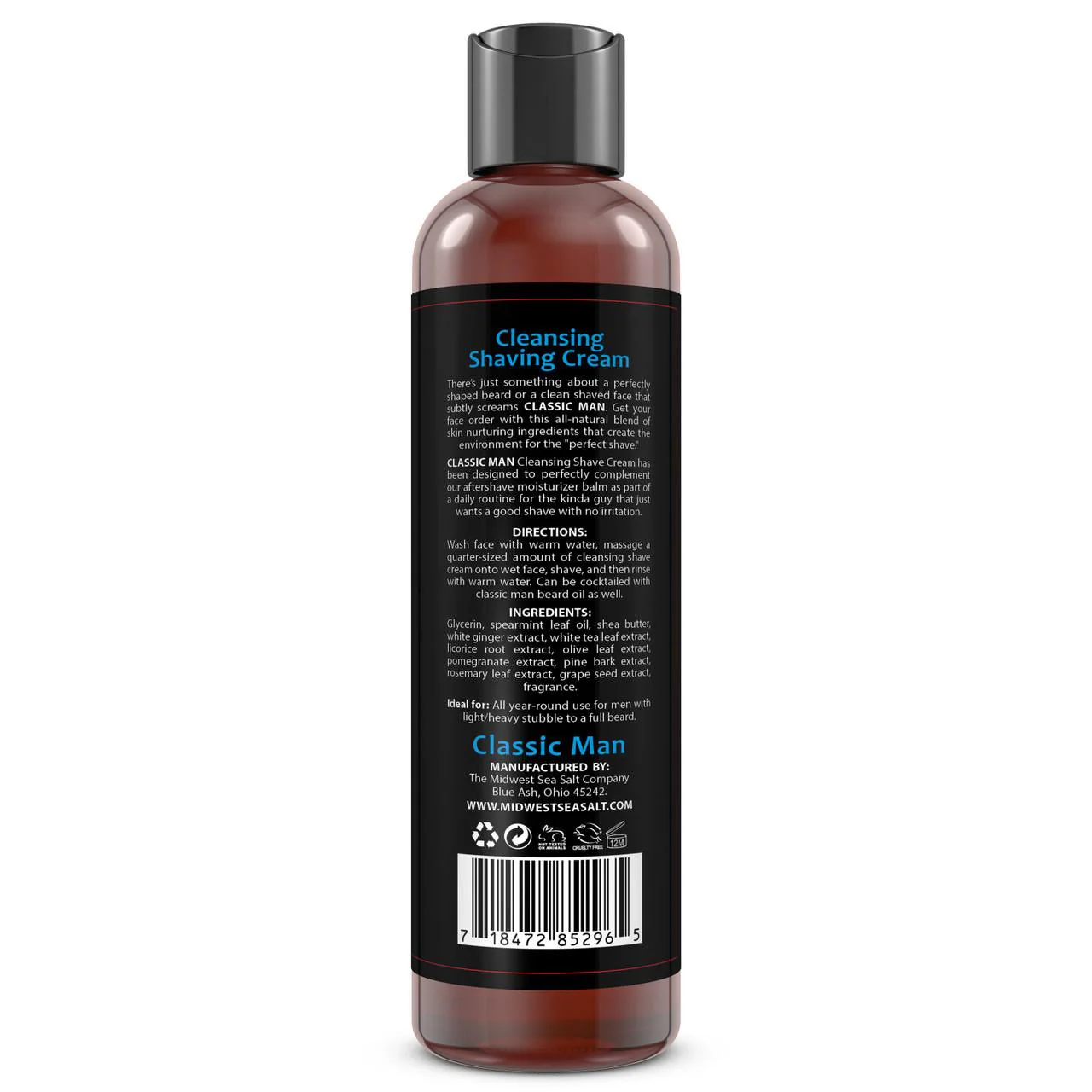 Classic Man Cleansing Shaving Cream – 8 oz - Image 2