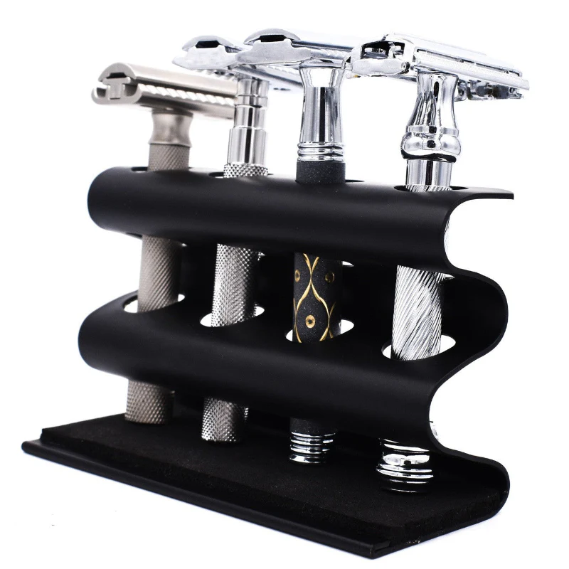 Parker - Deluxe Black Razor Stand - Holds 4 Double Edge Safety Razors
