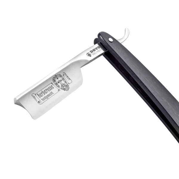 Dovo - Barbarossa Carbon Steel 5/8 Straight Razor - Black Ebony Wood Handle - Spanish Point - Image 3