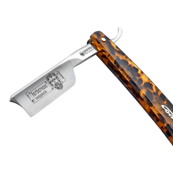 Dovo - Barbarossa Carbon Steel 5/8 Straight Razor - Faux Tortoise Shell Handle - Spanish Point - Image 3
