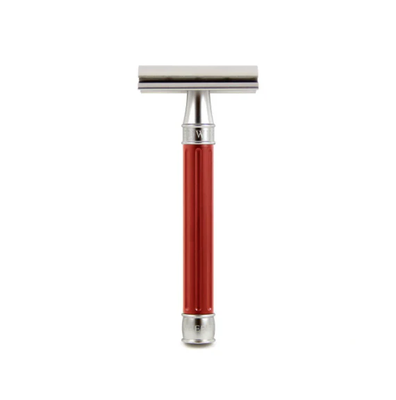 Edwin Jagger 3ONE6 Stainless Steel Red DE Safety Razor