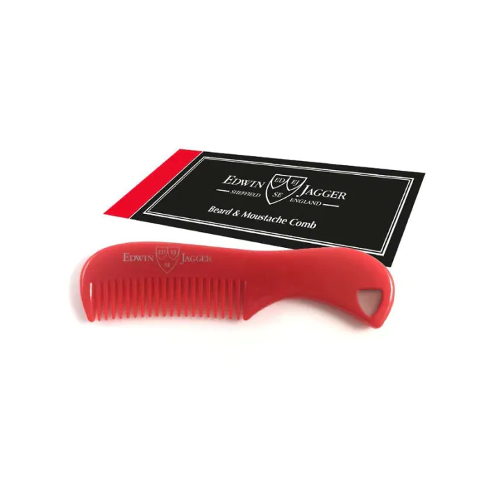 Edwin Jagger Beard & Moustache Comb Red BMC01