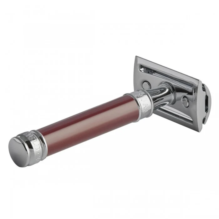 Edwin Jagger Burgundy Lond Handle Double Edge Safety Razor DEL812BL - Image 2