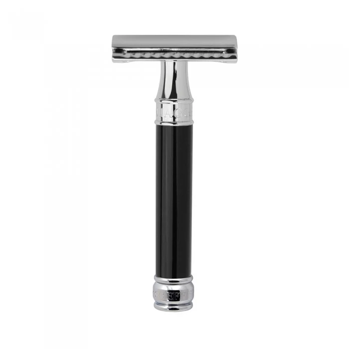 Edwin Jagger - Double Edge Safety Razor - Black Handle - DE86