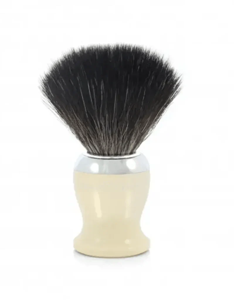 Edwin Jagger Imitation Ivory Black Synthetic Shaving Brush 21SB727CR