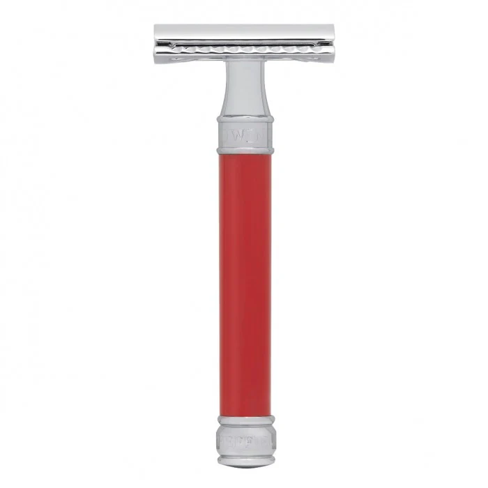 Edwin Jagger - Red Long Handle Double Edge Safety Razor - DEL81BL - Image 5