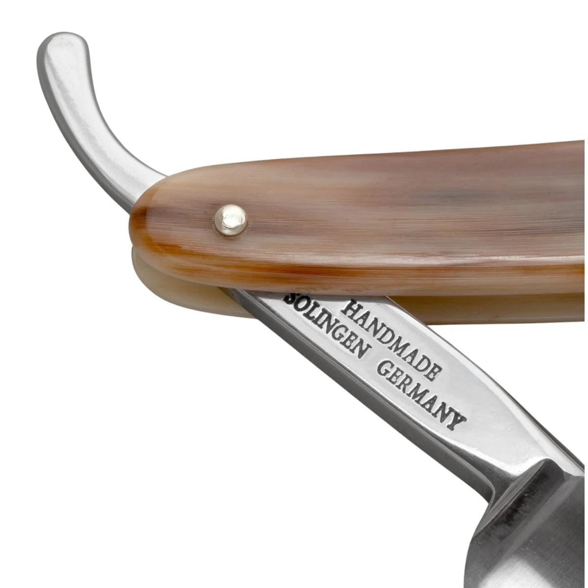 G&F Timor Deluxe Straight Razor 5/8 Stainless Steel Horn Scales - Image 3
