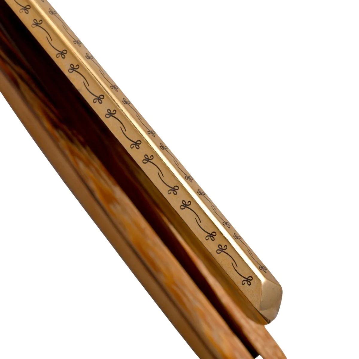 G&F Timor Solingen Wappen Straight Razor 6/8 Carbon Steel Marblewood Scales - Image 4