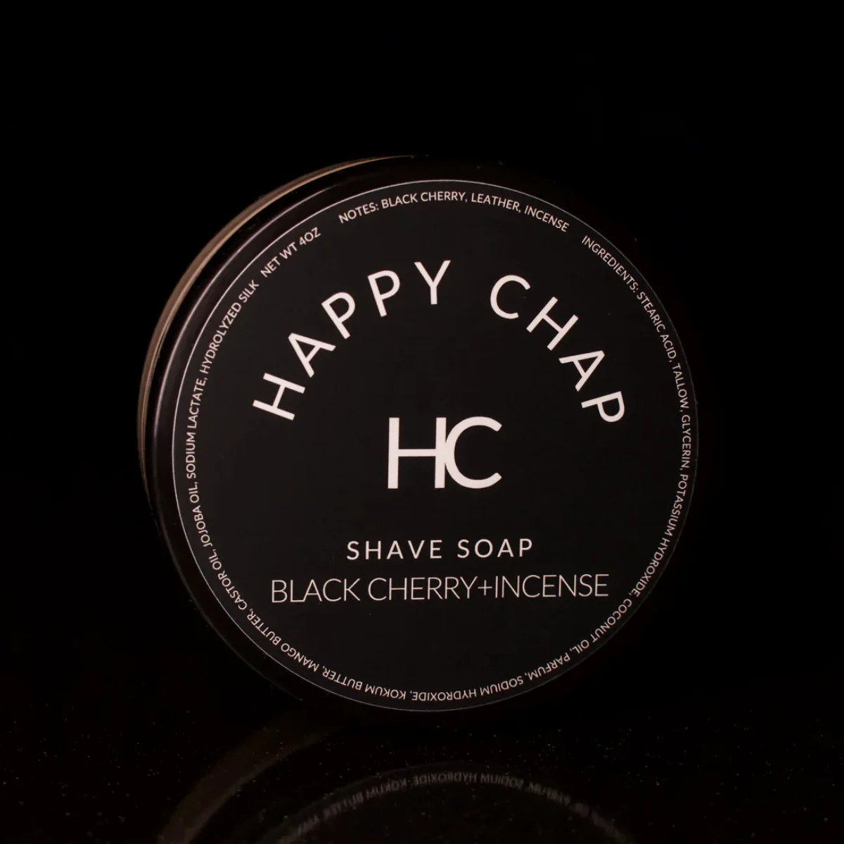 Happy Chap Black+Cherry+Incense  Shaving Soap 4oz