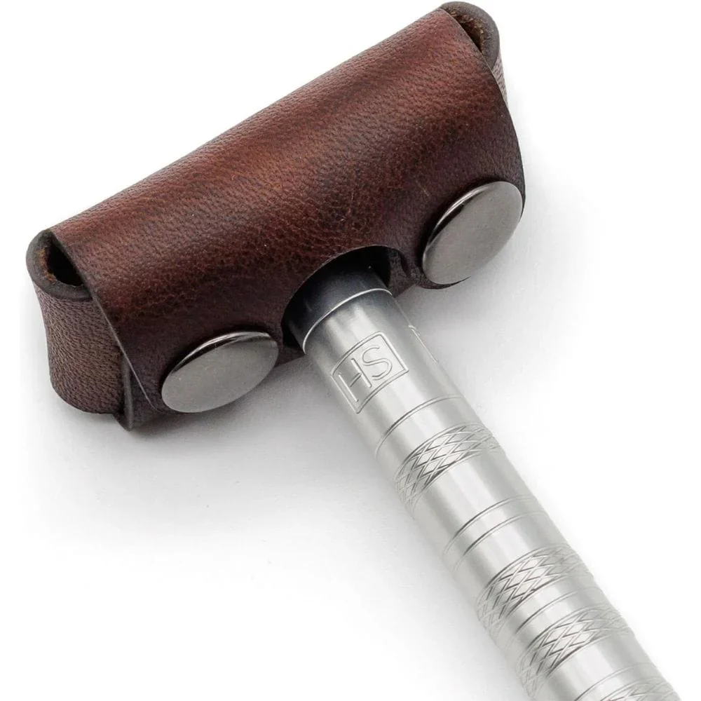 Henson Shaving Razor Head Cover Brown Leather - Image 3