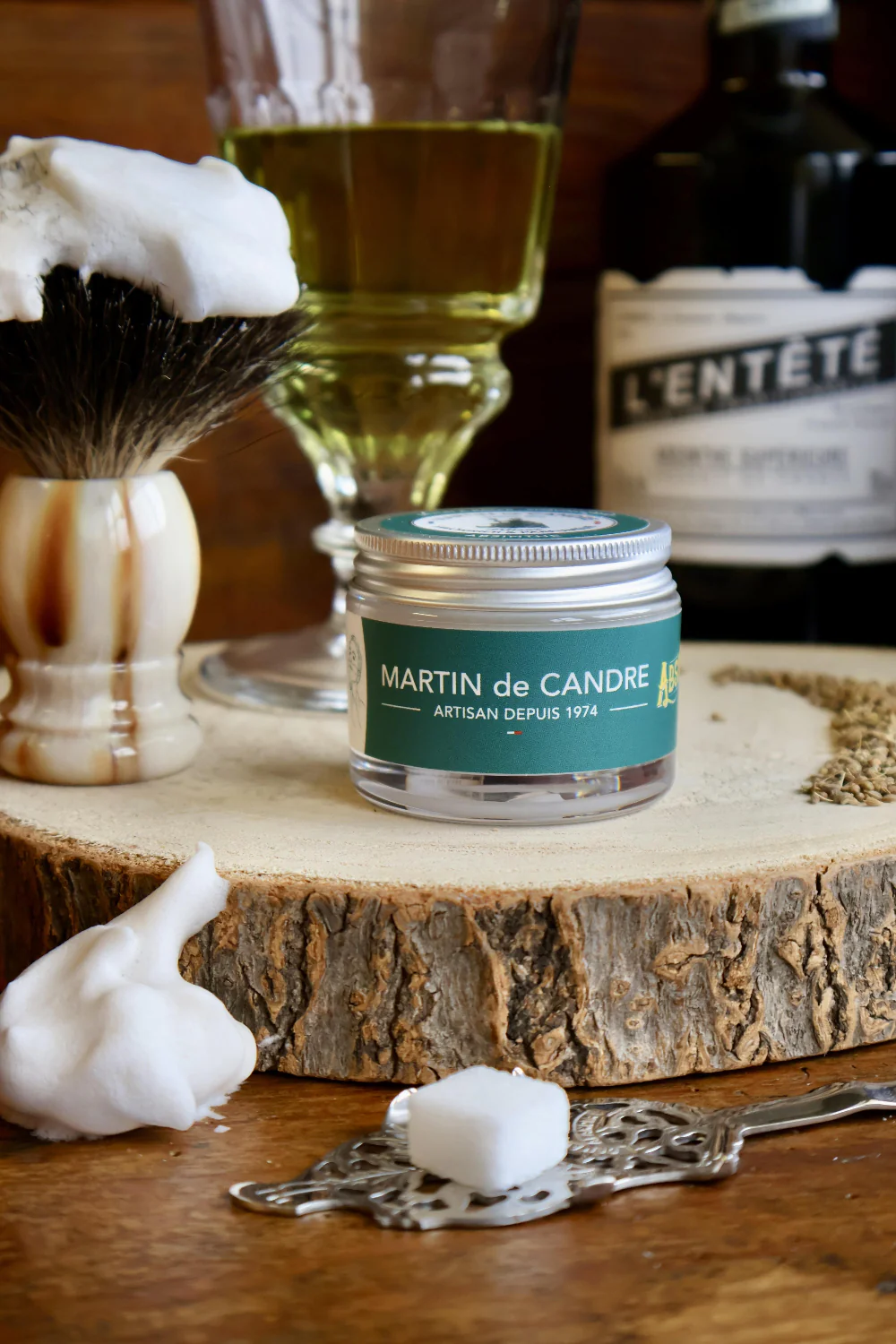Martin de Candre - Absinthe Shaving Soap 50g - Travel Size - Image 2