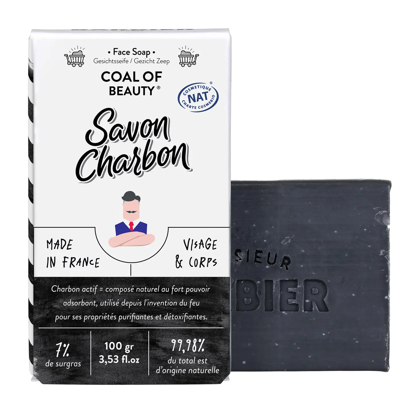 Monsieur Barbier - Coal of Beauty - Face and Body Soap - 100g - Image 2