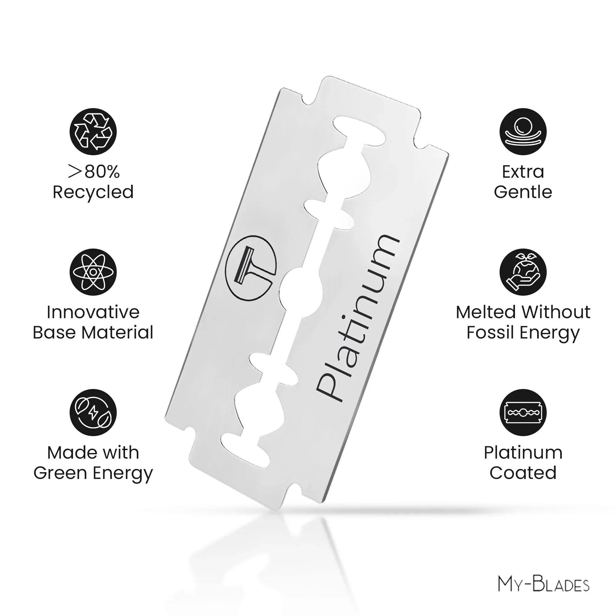 My-Blades Platinum Double Edge Razor Blades 20 Pack - Image 2