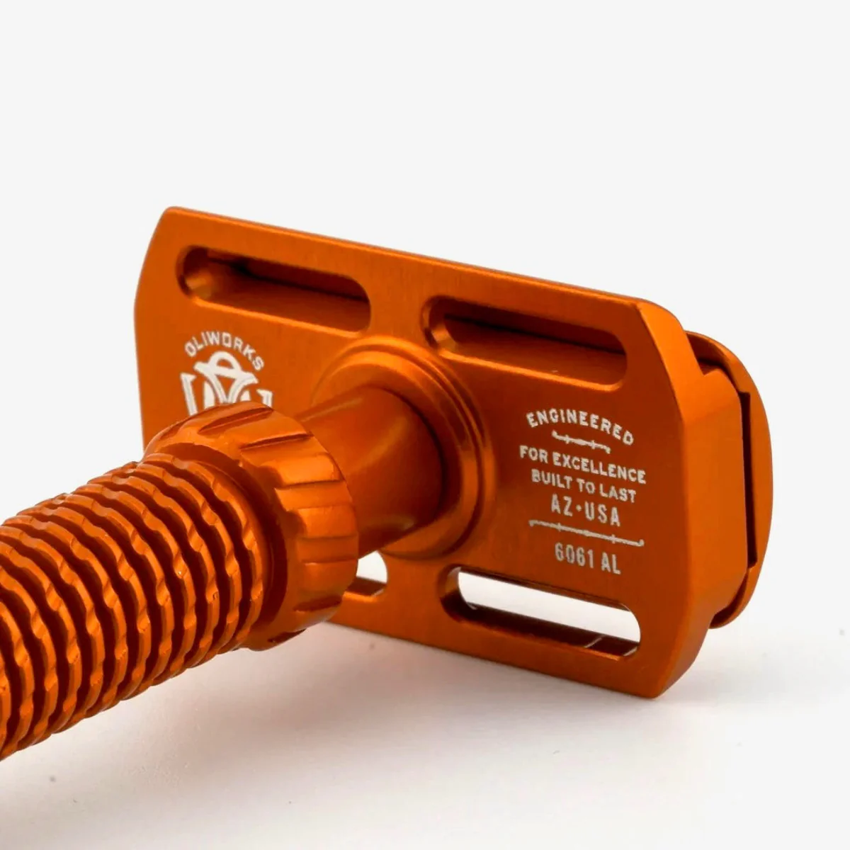 OliWorks M3TEORITE Aluminum Safety Razor Orange - Image 4