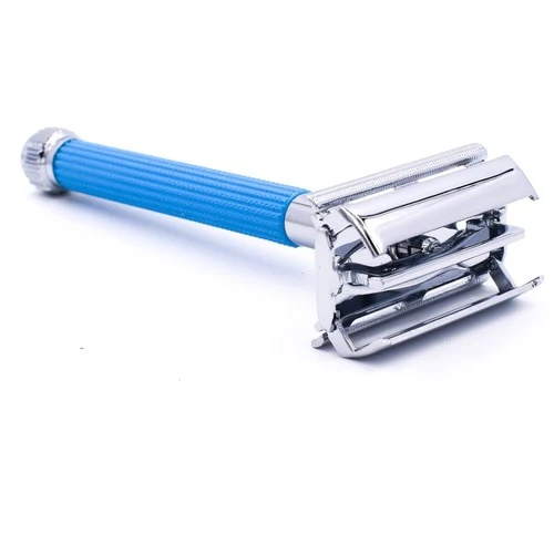 Parker - 29L Blue Long Handle Butterfly Open Safety Razor - Image 3