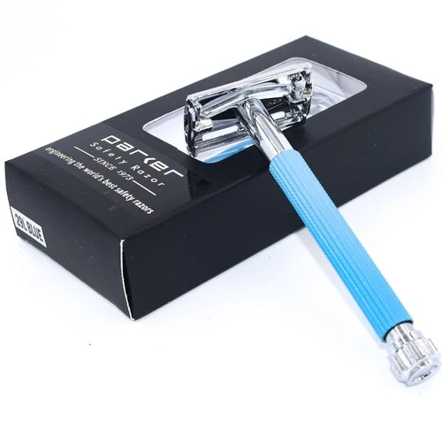 Parker - 29L Blue Long Handle Butterfly Open Safety Razor - Image 4