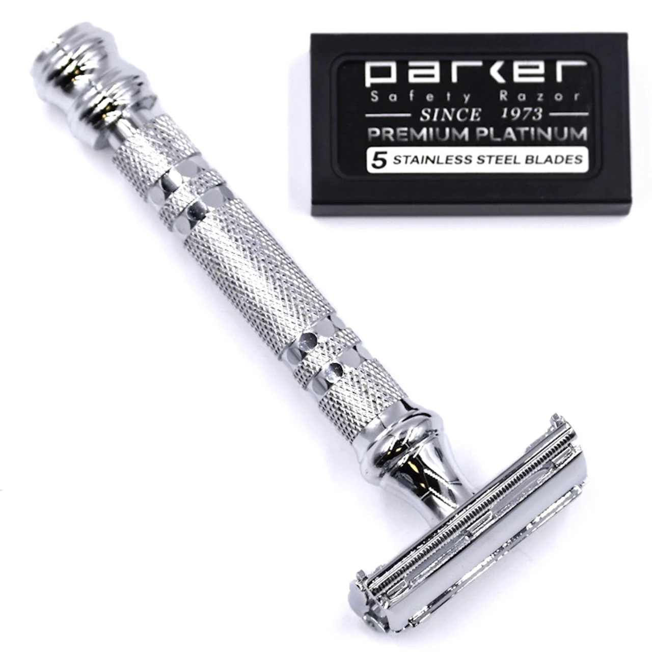 Parker 66R Deluxe Safety Razor and Premium Synthetic 3-Piece Shave Set - Image 2