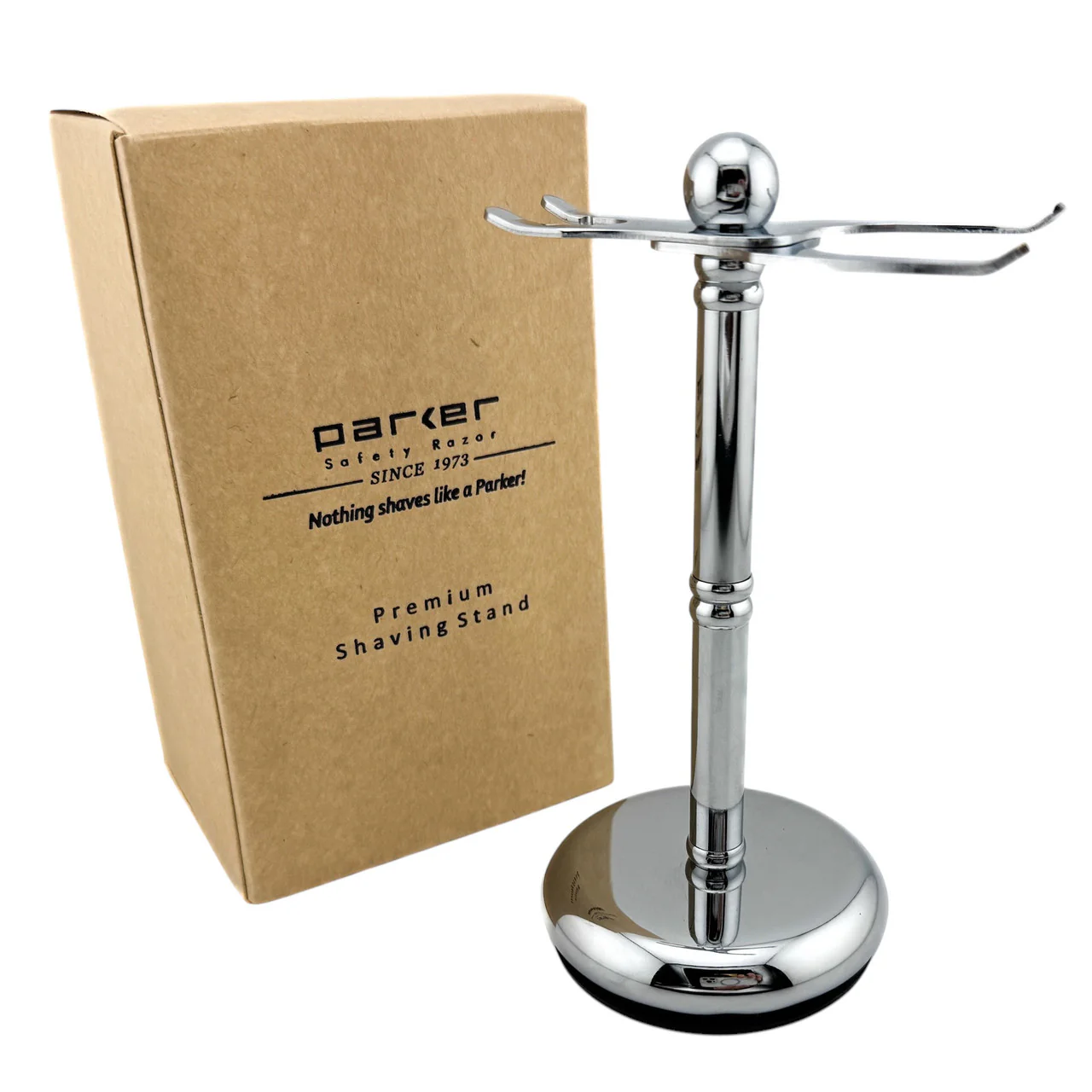 Parker - Adjustable Deluxe Chrome Razor & Brush Shave Stand - Image 2