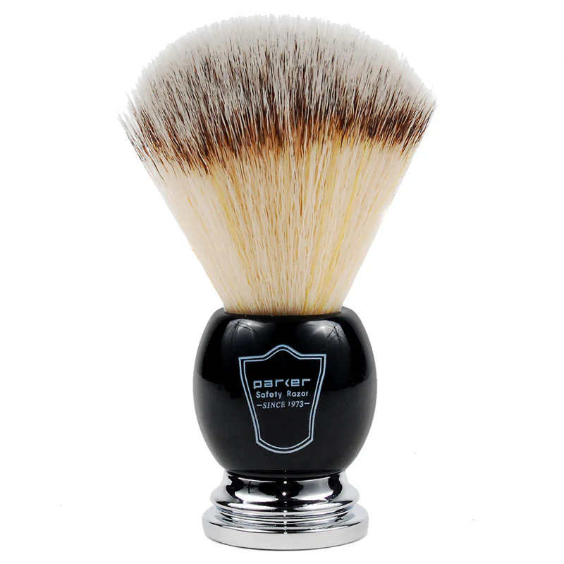 Parker Black & Chrome Handle Synthetic Shaving Brush and Stand - Image 2