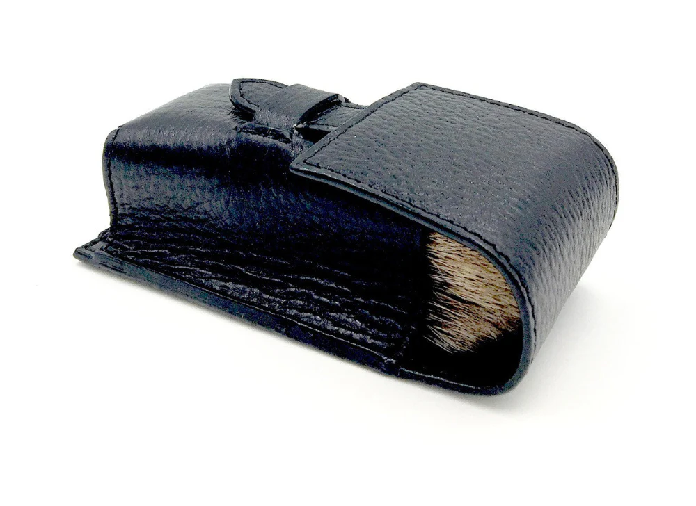 Parker - Black Leather Shaving Brush Case - Image 2