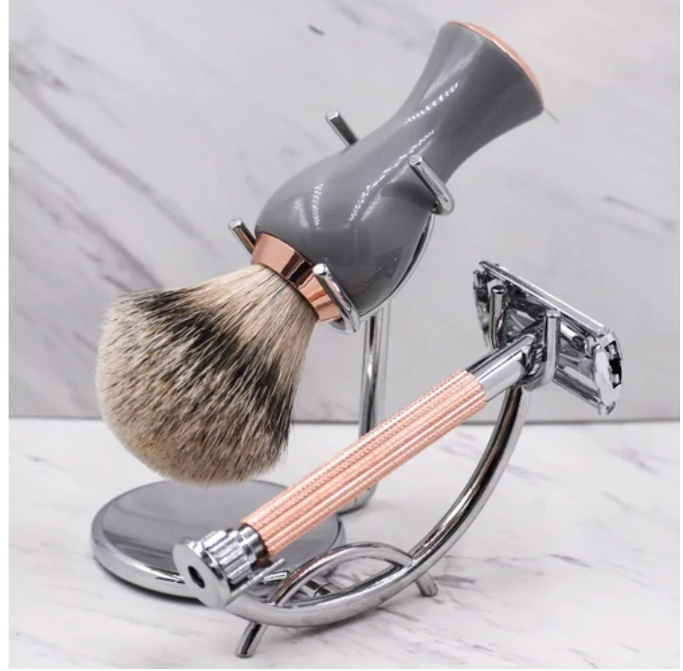 Parker - Chrome Razor And Brush Stand for Both Straight Razors and Long Handle Safety Razors - Image 2