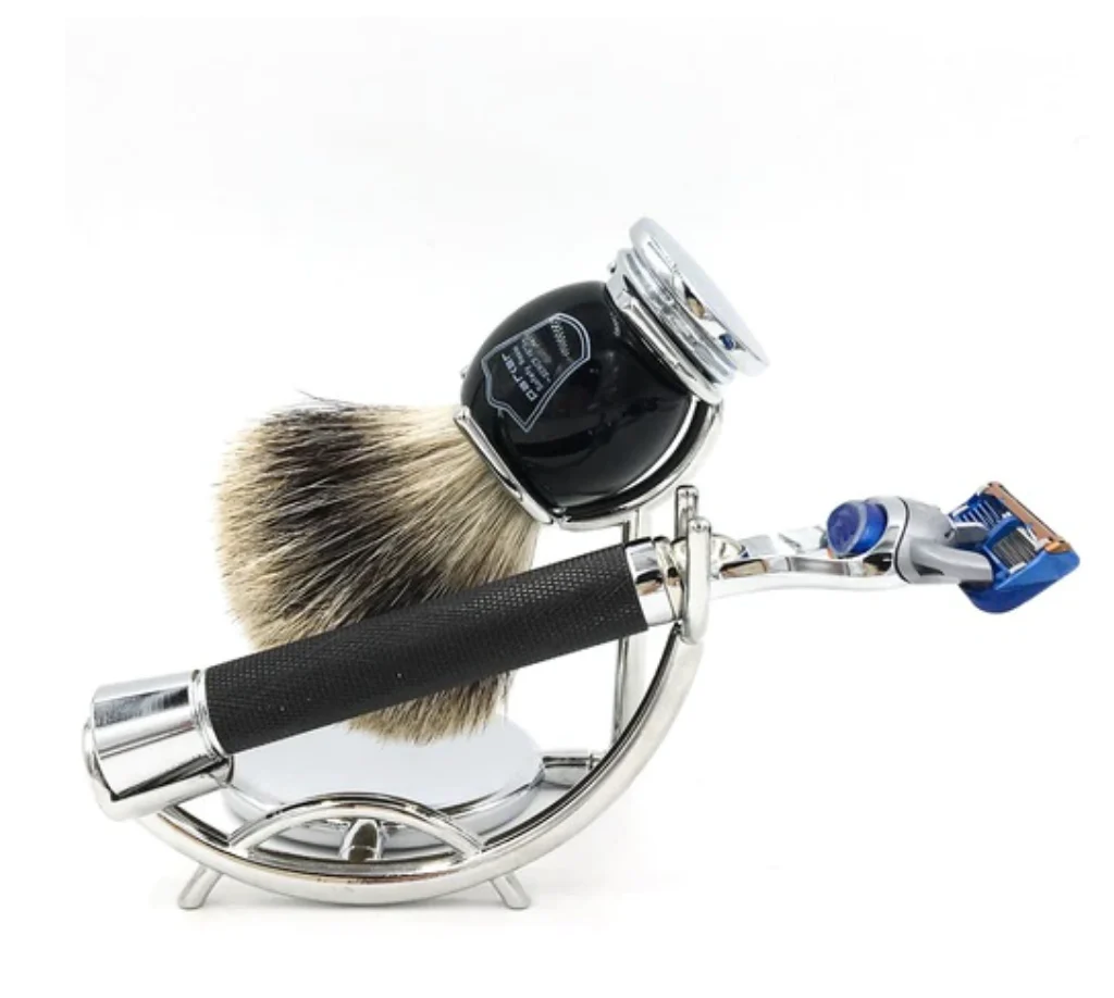 Parker - Chrome Razor And Brush Stand for Both Straight Razors and Long Handle Safety Razors - Image 3