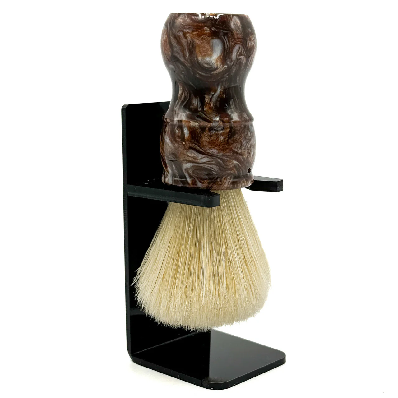 Parker Deluxe Iridescent Tortoise Handle Boar Shaving Brush & Stand - Image 5