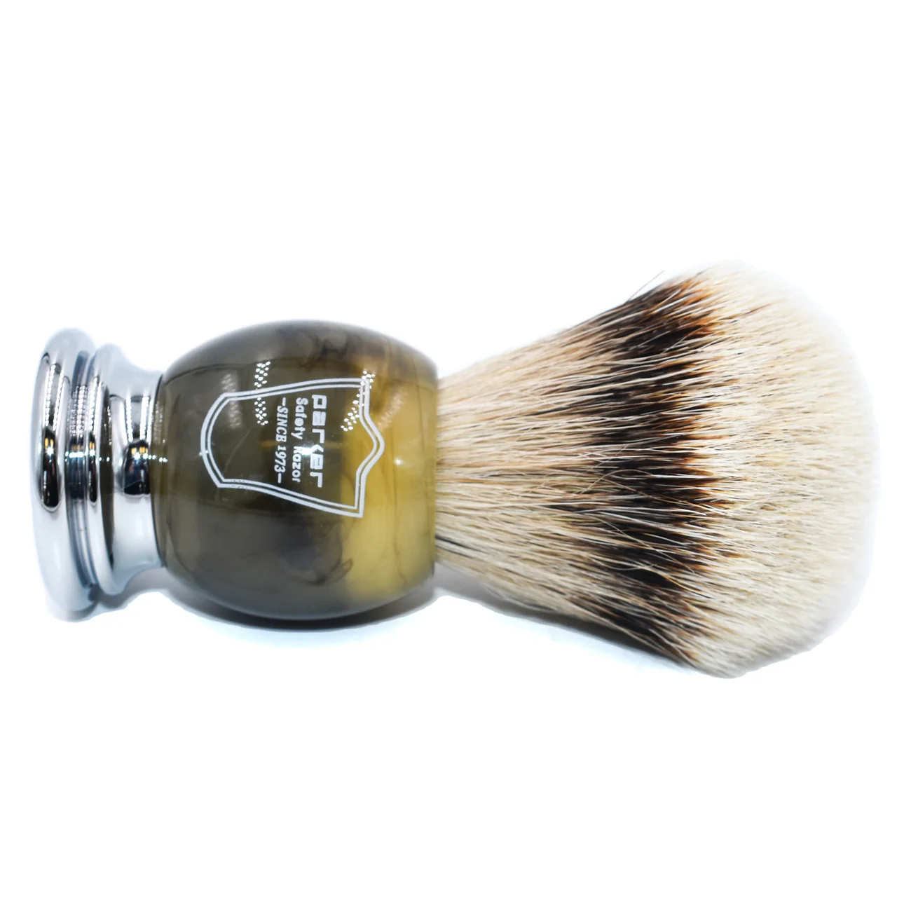 Parker Faux Horn Handle Silvertip Badger Shaving Brush and Stand - Image 5