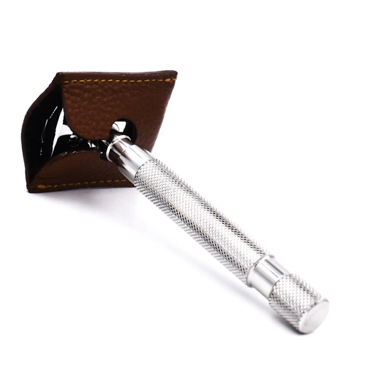 Parker - Leather Double Edge Safety Razor Travel Cover - Brown - Image 2