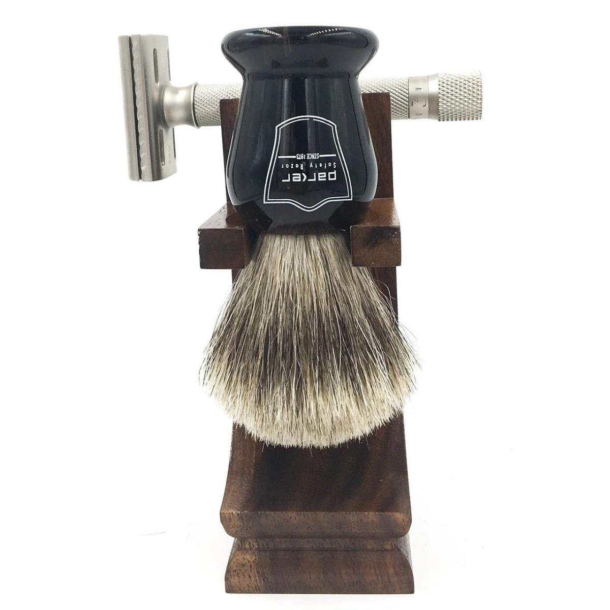 Parker Mission Style Wood Shaving Razor and Brush Stand - Image 2