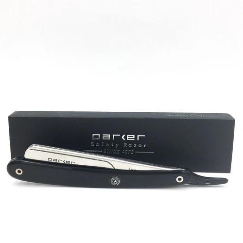 Parker - PTB Push Type Black Handle Shavette Straight Razor - Image 2