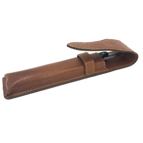 Parker - Saddle Brown Leather Straight Razor Travel Case - Image 3