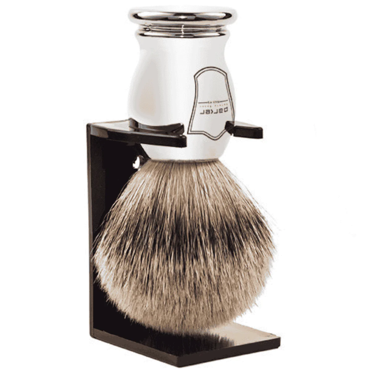 Parker Silvertip Badger Chrome Handle Shaving Brush and Stand - Image 2