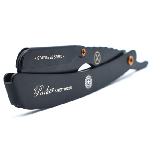 Parker - SRX Stainless Steel Shavette Straight Razor - Black Finish - Image 3