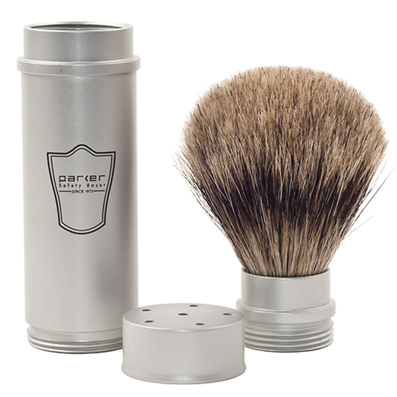 Parker Travel Pure Badger Shaving Brush with Tube