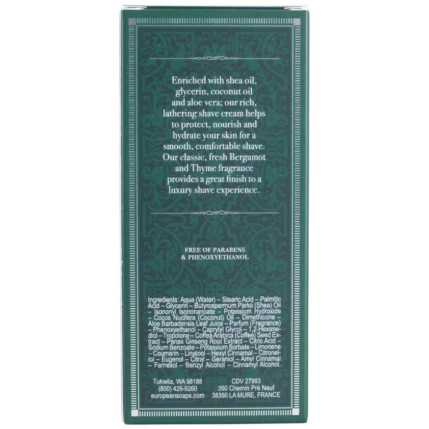 Pre de Provence - Bergamot & Thyme Shave Cream - 75ml - Image 2