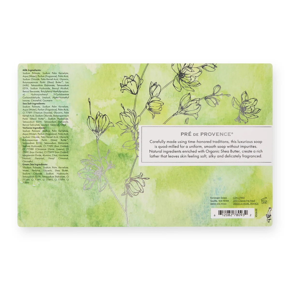 Pre de Provence Best Sellers Green Soap Bar Set of 4 250g - Image 2