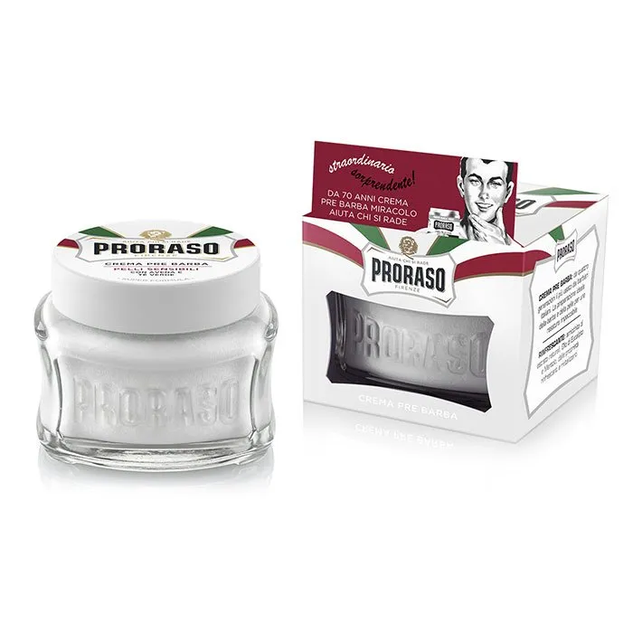 Proraso - Pre-Shave Cream - Sensitive Skin Formula - 100ml Glass Jar