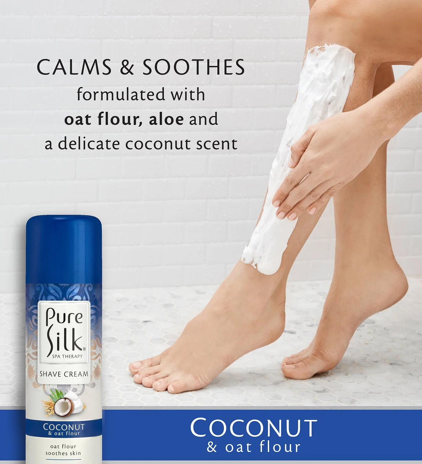 Pure Silk - Coconut & Oat Flour Shave Cream - 7.25 Ounces - Image 4