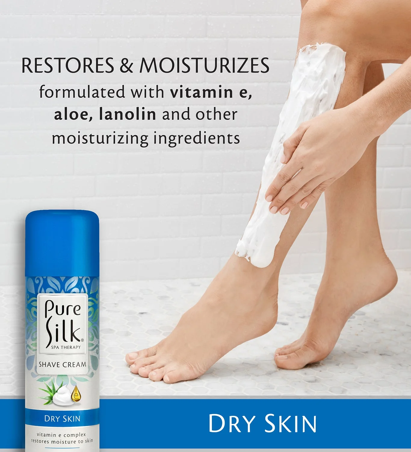 Pure Silk - Dry Skin Shave Cream - 7.25 Ounces - Image 4