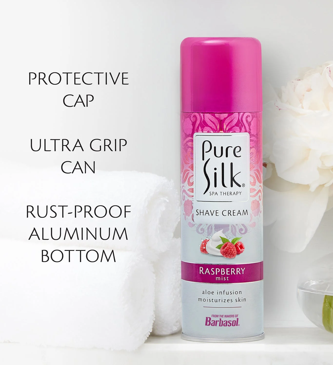 Pure Silk - Raspberry Mist Shave Cream - 7.25 Ounces - Image 3