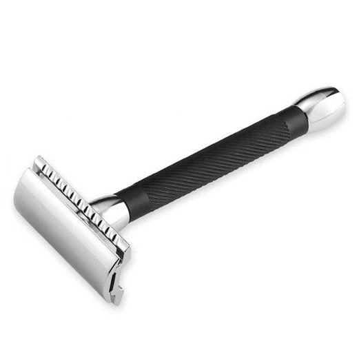 Merkur 20C Classic Double-Edge Safety Razor, Extra-Long Matte Black Handle - Image 5