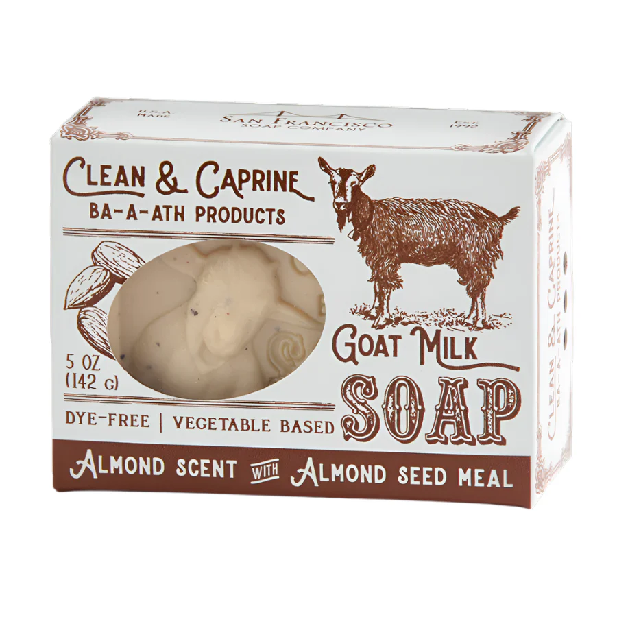 San Francisco Soap Company Clean & Caprine Goat Milk Bar Soap - Almond Scent with Almond Meal  5oz